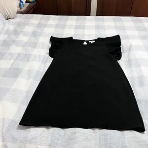 Bar III Little Black Dress With Ruffled Sleeves Size S
